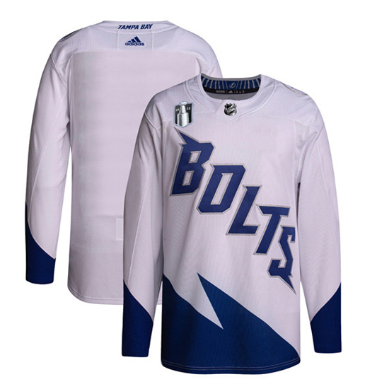 Men's Tampa Bay Lightning Blank 2022 White Stanley Cup Final Patch Stitched Jersey Men's Tampa Bay Lightning Blank 2022 White Stanley Cup Final Patch Stitched Jersey